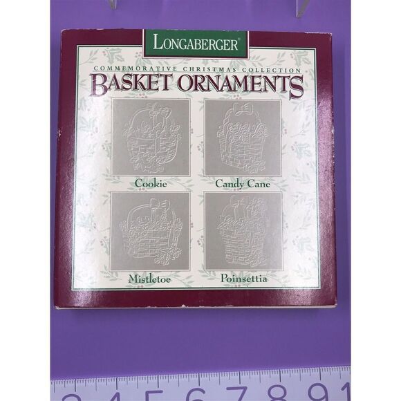 Longaberger 1985-1988 Pewter Commemorative Christmas Collection Basket Ornaments - Picture 1 of 4